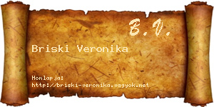 Briski Veronika névjegykártya